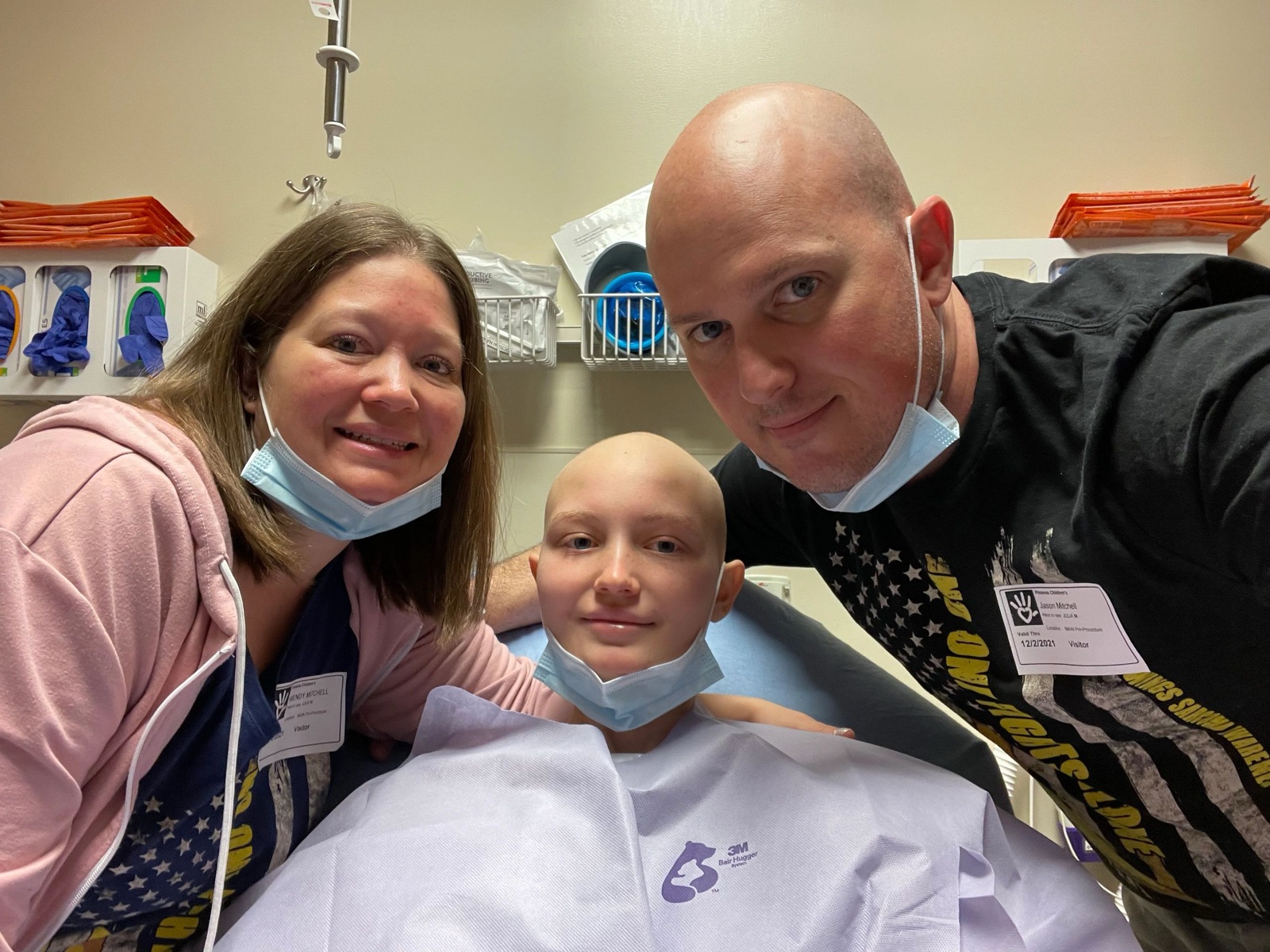 Julia in her hospital bed shortly before surgery